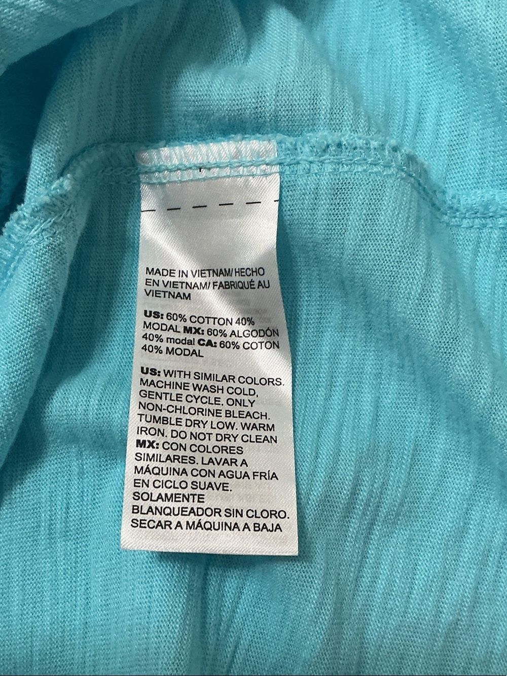 Chico's Size 2 (Size 12) Aqua V-Neck Long Sleeve Tee - Picture 6 of 6